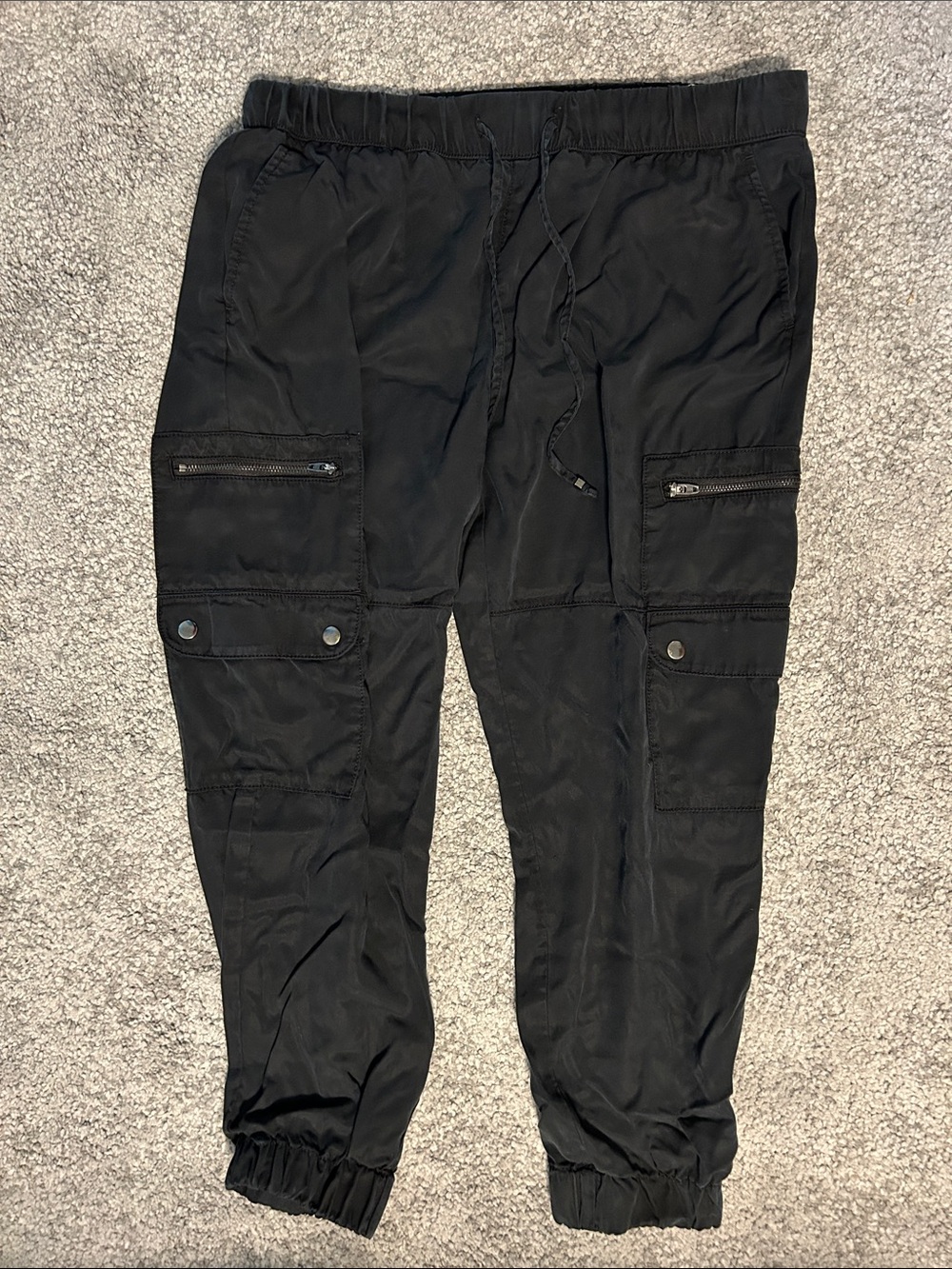 Banana Republic Factory Black Tencel Cargo Jogger Pants